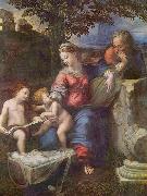 RAFFAELLO Sanzio Hl. Familie unter der Eiche, mit Johannes dem Taufer Spain oil painting artist